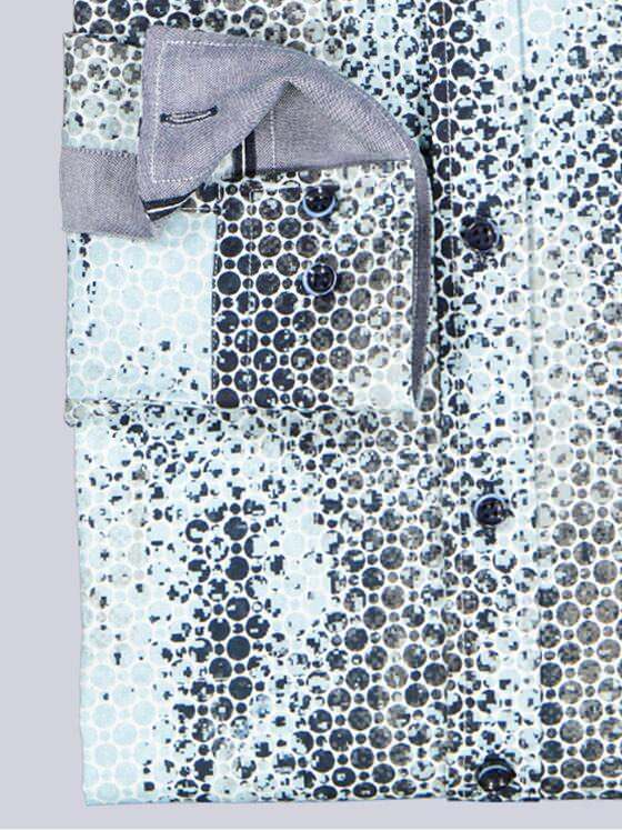 engbers Herren Langarm-Hemd gemustert Saphirblau 39242