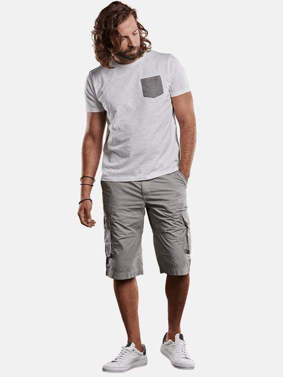 emilio adani Herren Shirt mit Kontrasttasche Weiß 28561