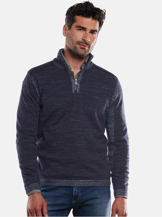 engbers Herren Pullover mit Stehkragen Saphirblau 32037
