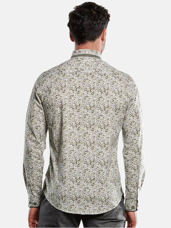 engbers Herren Langarm-Hemd gemustert Braunbeige 32011