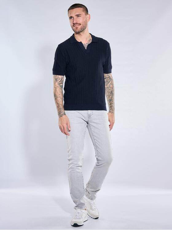 emilio adani Herren Modisches Strickpolo Saphirblau 40139