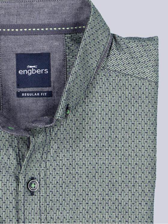 engbers Herren Kurzarm-Hemd strukturiert Hellgruen 38575