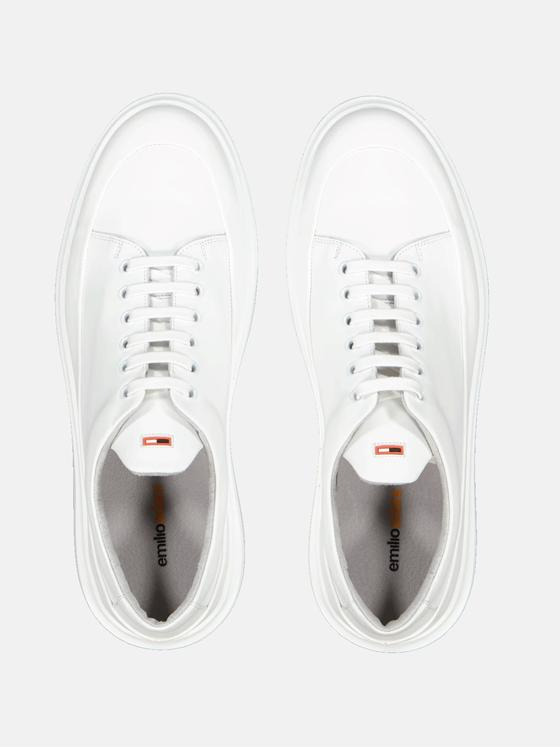 emilio adani Herren Sneaker aus Leder Weiß 32656