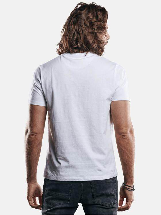 emilio adani Herren Bio-Baumwoll-T-Shirt Weiß 29177