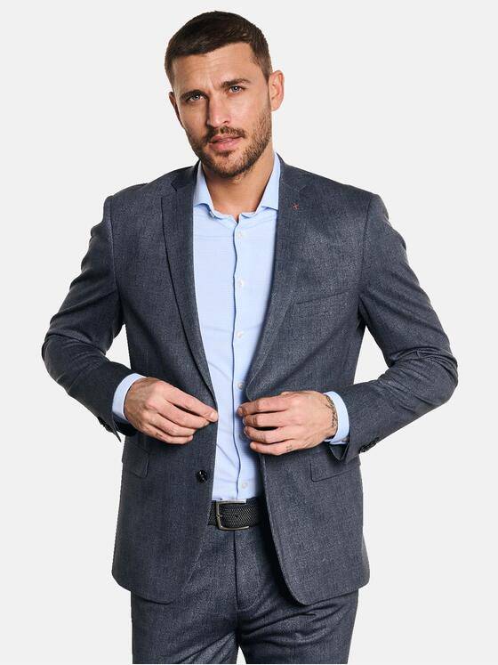 emilio adani Herren Anzugsakko Super-Flex Blau 32750