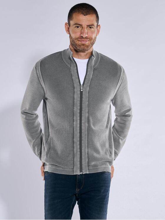 engbers Herren Cardigan strukturiert Grau 37620