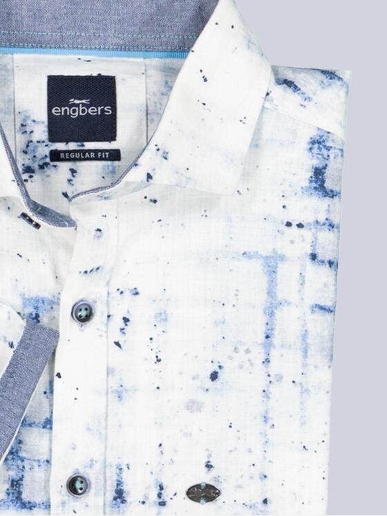 engbers Herren Kurzarm-Hemd gemustert Brilliantblau 38906