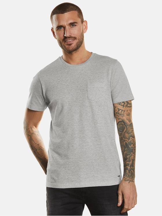 emilio adani Herren T-Shirt uni Grau 34347