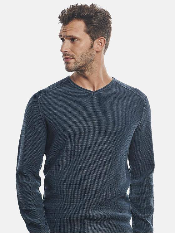 engbers Herren Pullover V-Ausschnitt Petrolgruen 31703