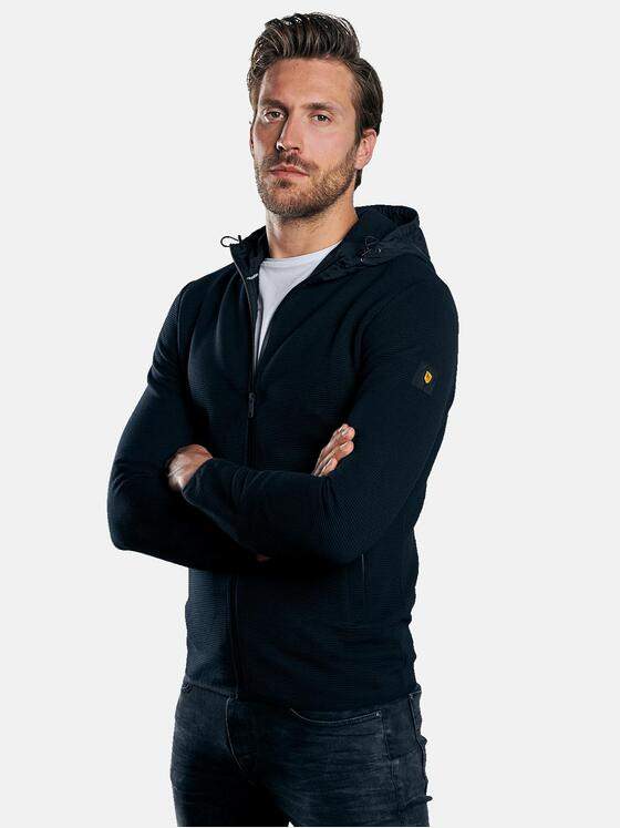 emilio adani Herren Sweatjacke im Athleisure-Stil Schwarz 30557