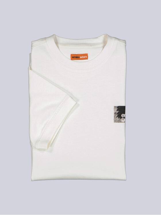 emilio adani Herren Rundhals T-Shirt Reinweiss 40762