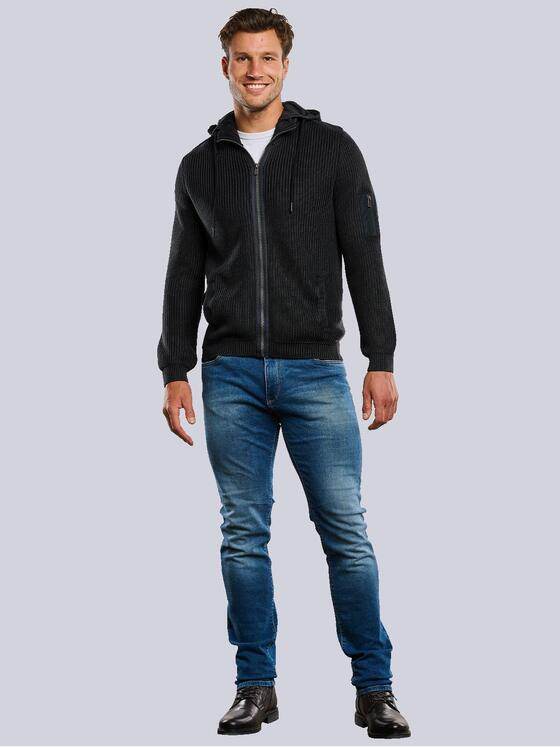 engbers Herren Cardigan mit Kapuze Saphirblau 33815