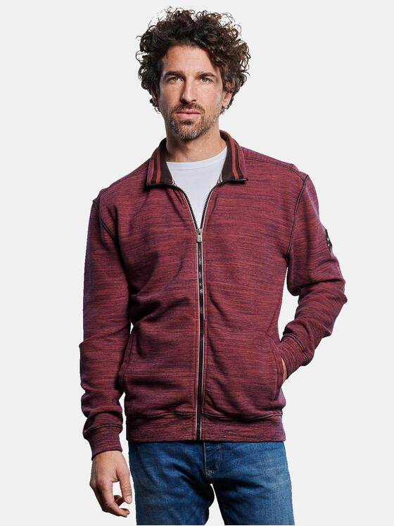engbers Herren Sweatjacke Ottomanstruktur Feuerrot 32472