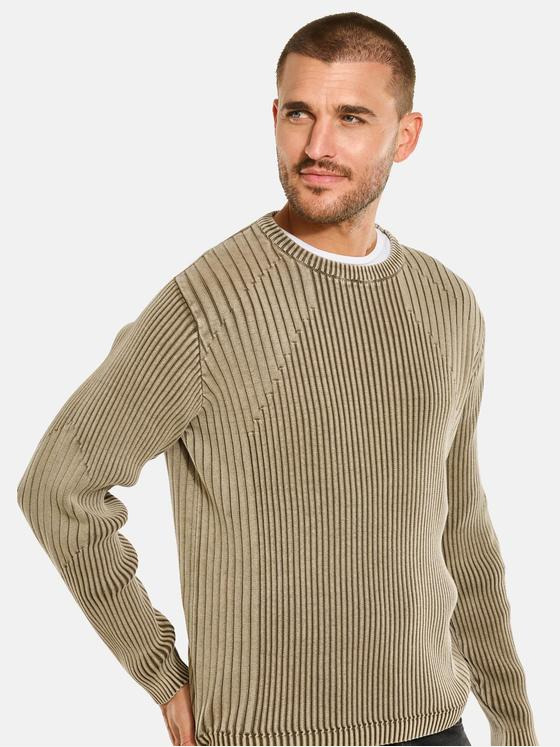 emilio adani Herren Pullover strukturiert Beige 34119