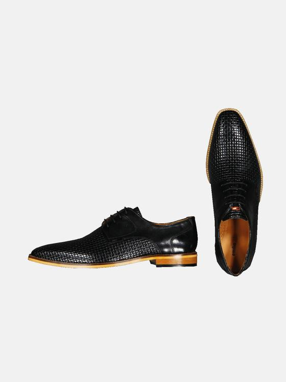 emilio adani Herren Business-Schuh aus Leder Schwarz 35114