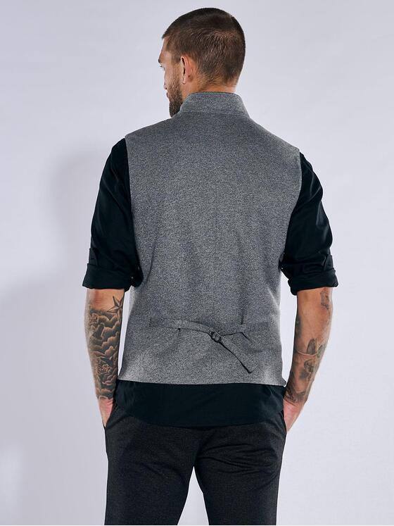 emilio adani Herren Sakko-Weste slim fit Grau 37584