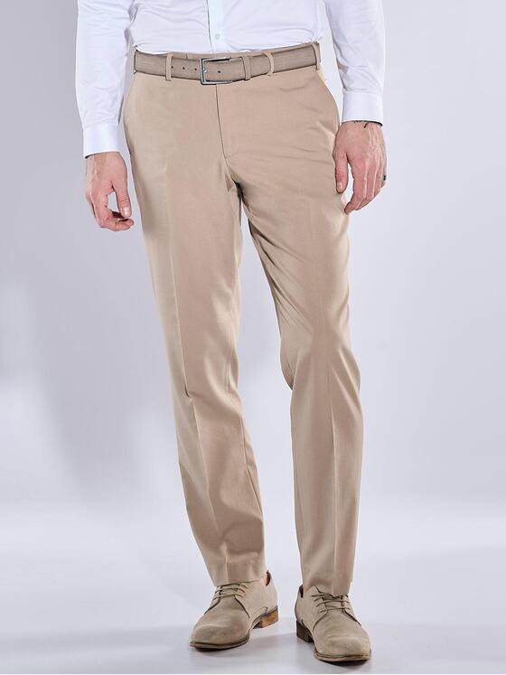emilio adani Herren Anzug-Hose mit Bundfalte Beige 38458