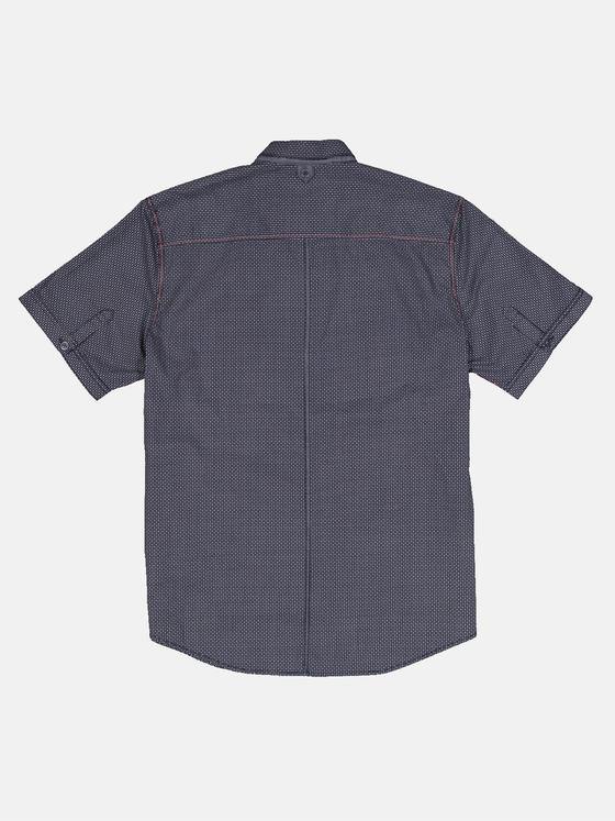 engbers Herren Kurzarm-Hemd mit Minimalprint Marineblau 33095