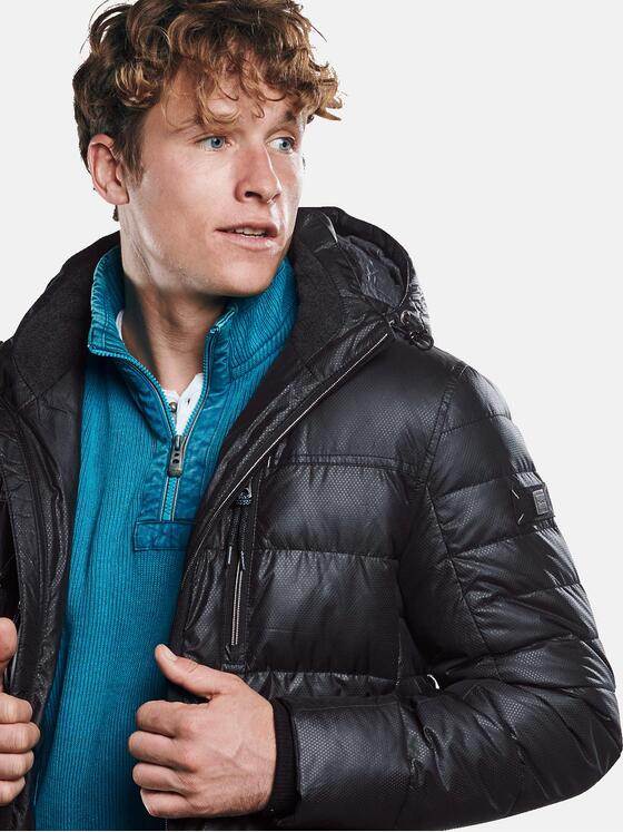 engbers Herren Jacke mit perforierter Oberflächenstruktur Schwarz 30763