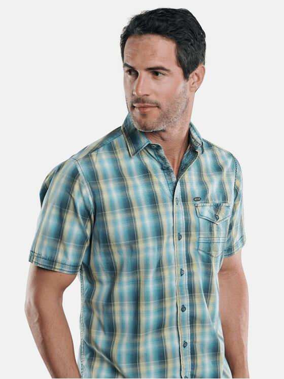engbers Herren Kariertes Halbarmhemd Limonengelb 29091