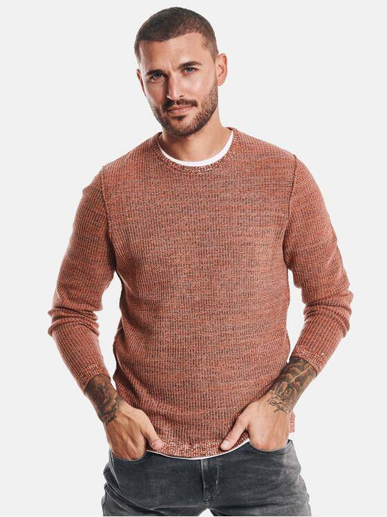 emilio adani Herren Pullover meliert Orange 32437