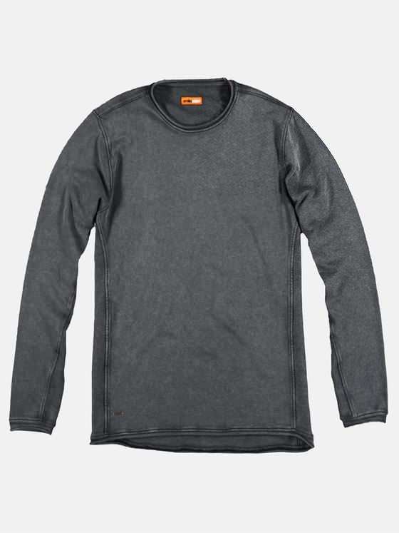 emilio adani Herren Langarmshirt aus hochwertiger Baumwolle Grau 29252