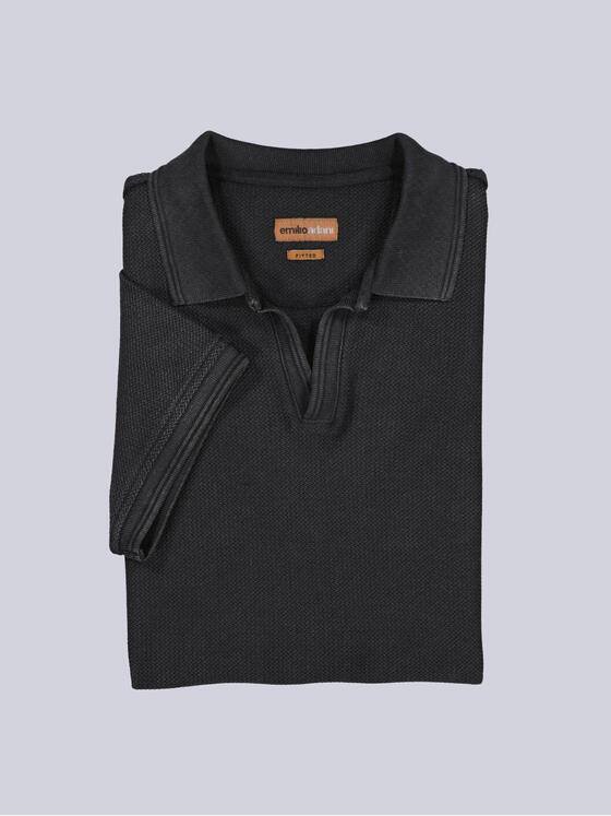 emilio adani Herren Modisches Poloshirt mit Struktur Anthrazit 40529