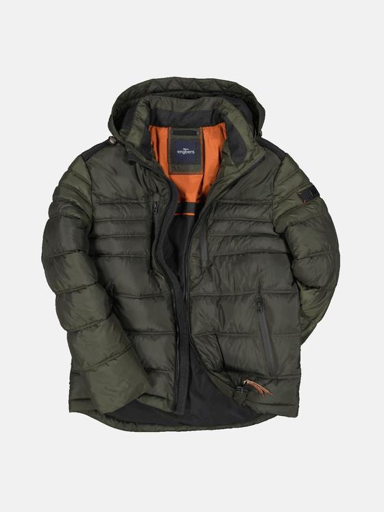 engbers Herren Steppjacke abnehmbarer Kapuze Grün 33557