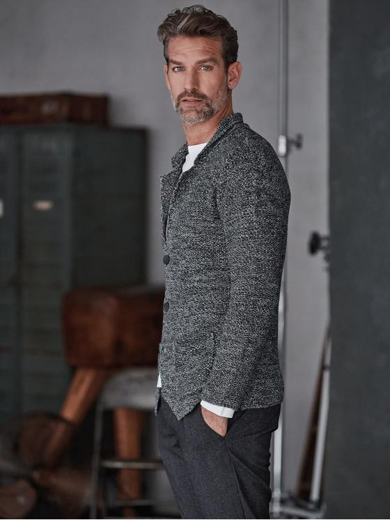 engbers Herren Strick-Sakko regular Grau 36139