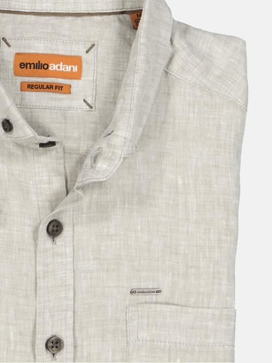 emilio adani Herren Kurzarm-Hemd uni Beige 35048