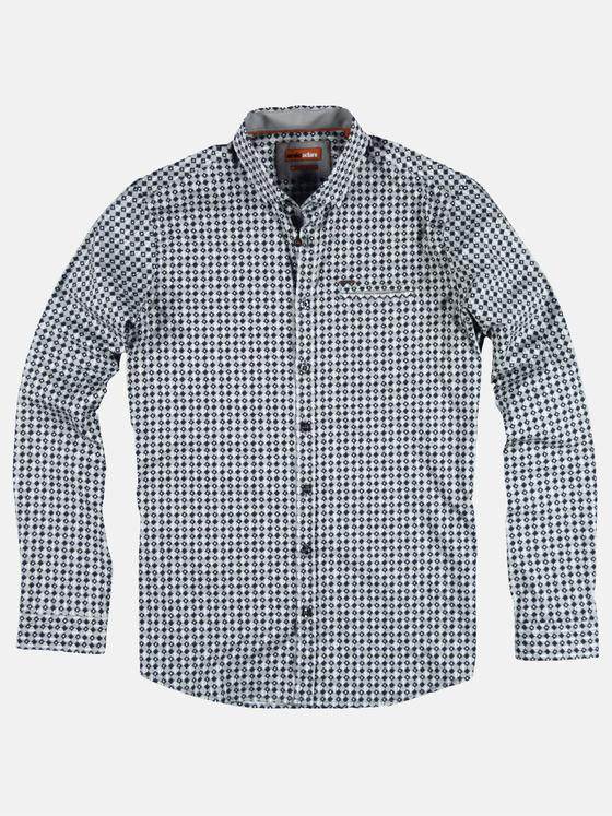 emilio adani Herren Hemd im zweifarbigen Rautendesign Grau 28963