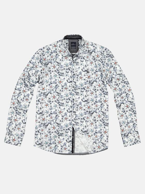 engbers Herren Langarm-Hemd All-Over-Print Anthrazit 32467