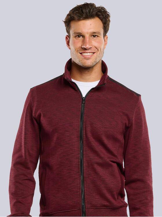 engbers Herren Sweatjacke meliert Dunkelrot 33748