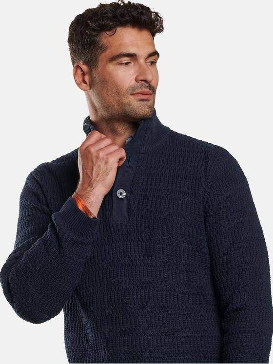 engbers Herren Pullover Polokragen Saphirblau 32383