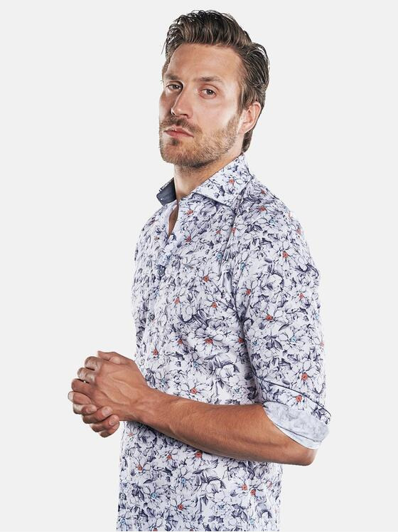 emilio adani Herren All Over Printhemd Grau 30325