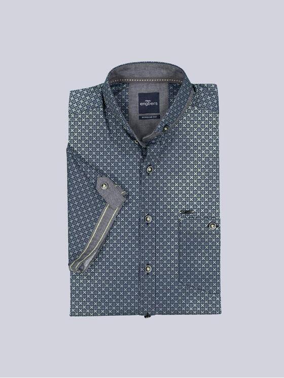 engbers Herren Kurzarm-Hemd gemustert Hellgruen 38948