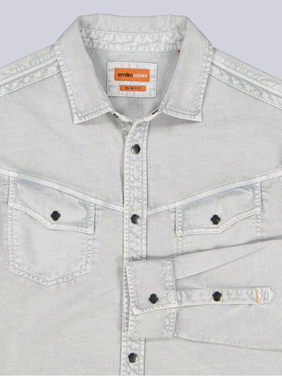 emilio adani Herren Poloshirt langarm Silbergrau 39903