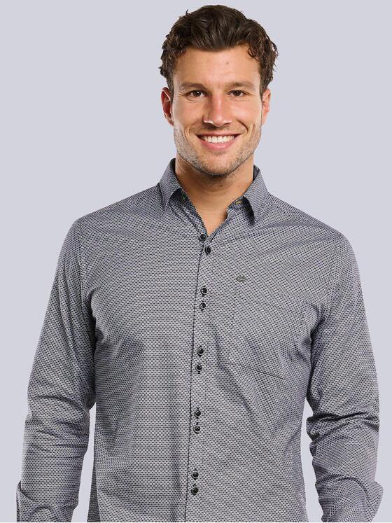 engbers Herren Langarm-Hemd gemustert Saphirblau 34029