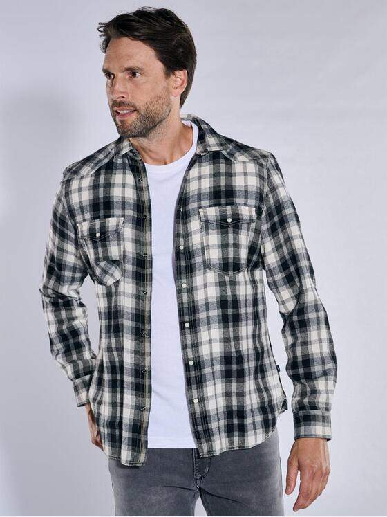 engbers Herren Langarm-Hemd kariert Saphirblau 37779