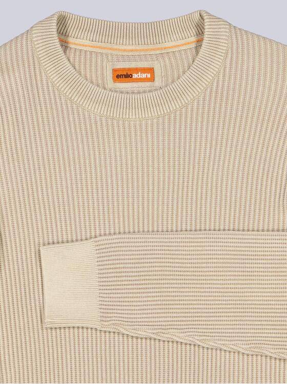 emilio adani Herren Rundhals Pullover Beige 39230