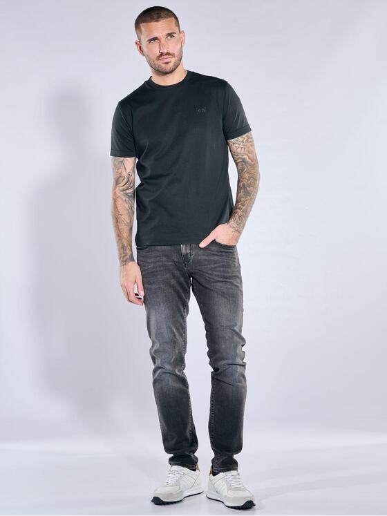 emilio adani Herren Rundhals T-Shirt Schwarz 40073