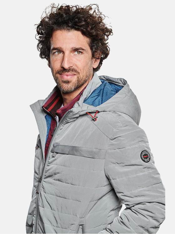 engbers Herren Steppjacke mit abnehmbarer Kapuze Silbergrau 32579