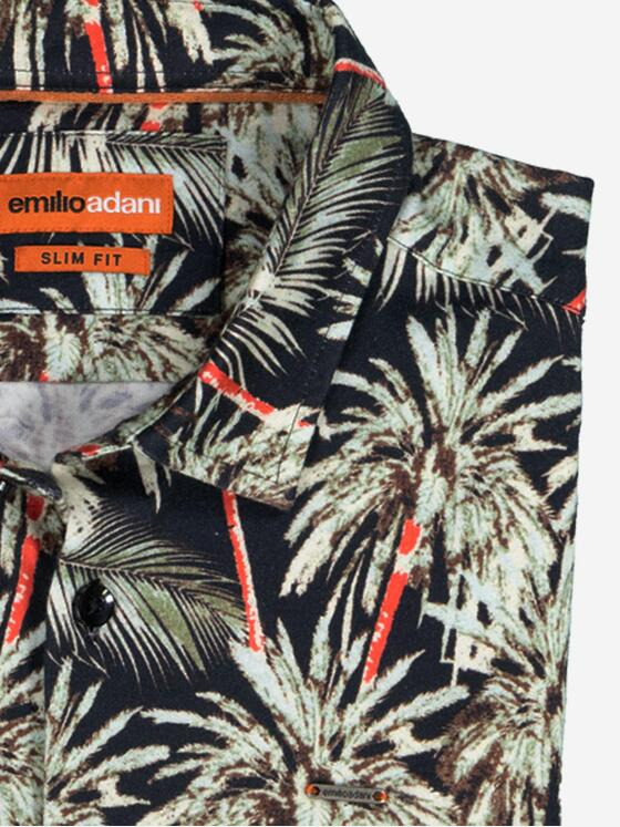 emilio adani Herren Kurzarm-Hemd slim fit Rot 36965