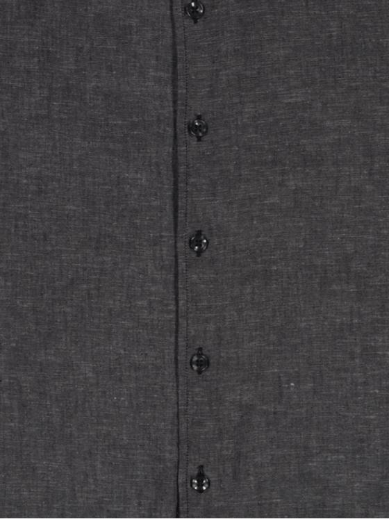 ENGBERS GERMANY Herren Langarm-Hemd aus Leinen Anthrazit 32688