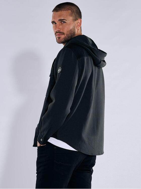 emilio adani Herren Sweatjacke mit Brusttaschen Schwarz 38027