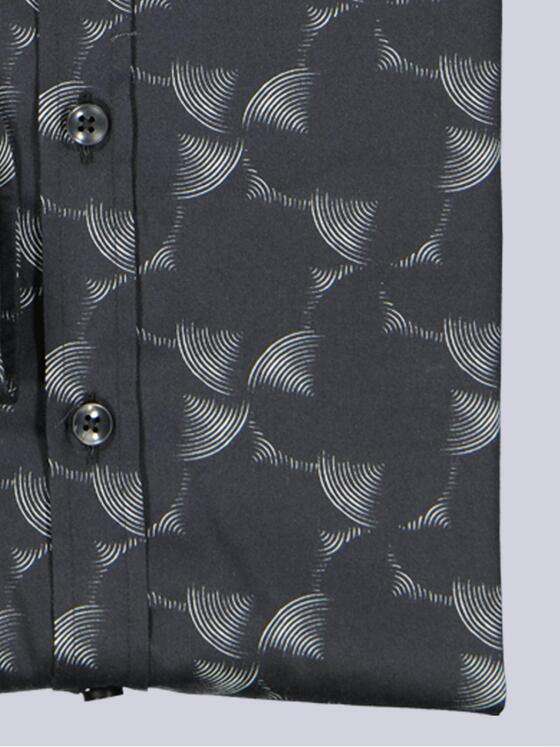 ENGBERS GERMANY Herren Langarm-Hemd gemustert Schwarz 39575