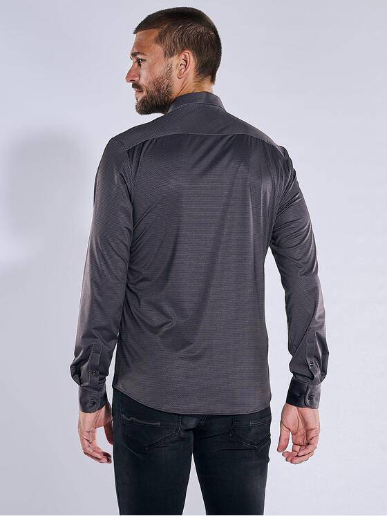 emilio adani Herren Langarm-Hemd slim fit Grau 37678