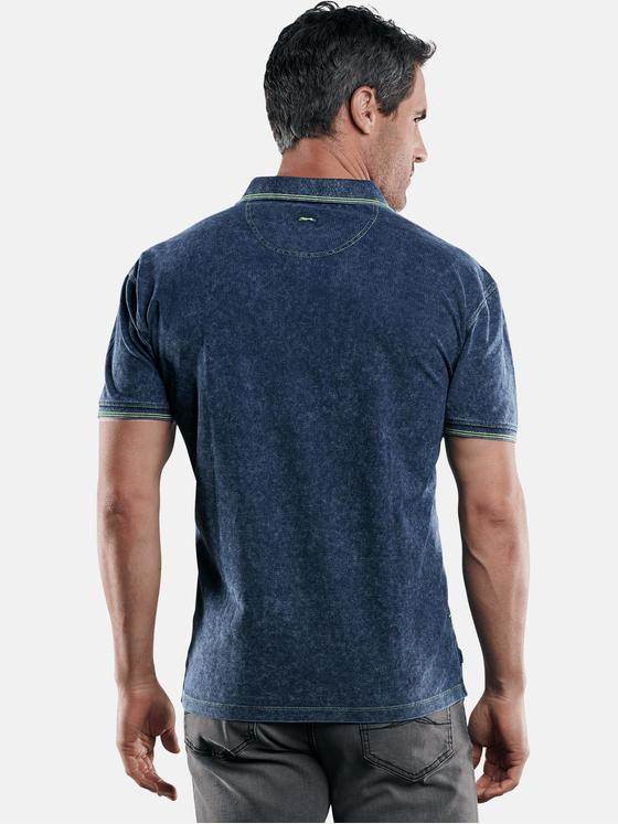 engbers Herren Sportives Poloshirt mit Neon-Details Indigoblau 29227