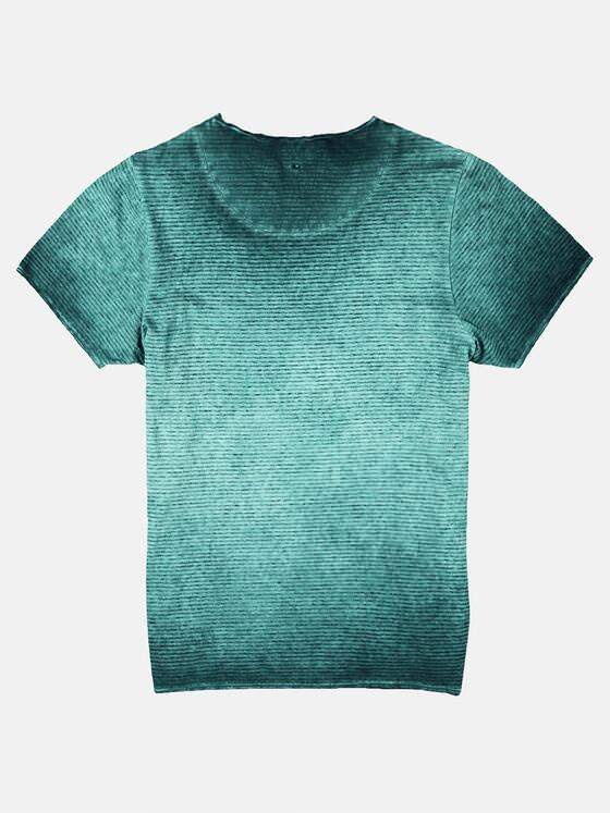 emilio adani Herren T-Shirt mit cooler Waschung Türkis 27979