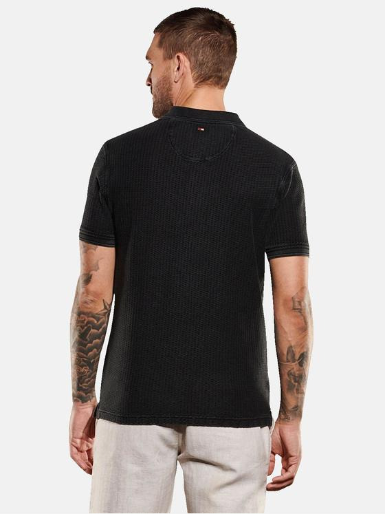 emilio adani Herren Polo-Shirt aus Baumwolle Schwarz 35104